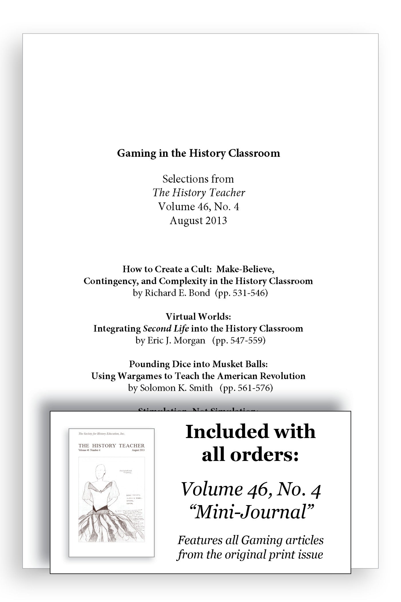 Essential Collection - Gaming in the History Classroom (5 Issues + Free Reprint)